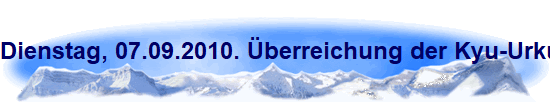 Dienstag, 07.09.2010. berreichung der Kyu-Urkunden und Psse in der TH Kopernikus- Str. Kln-Buchforst.