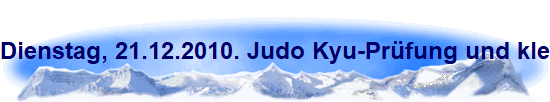 Dienstag, 21.12.2010. Judo Kyu-Prfung und kleines Japanische Turnier sowie kleine Weinachtsfeier in der TH Kopernikusstrasse.
