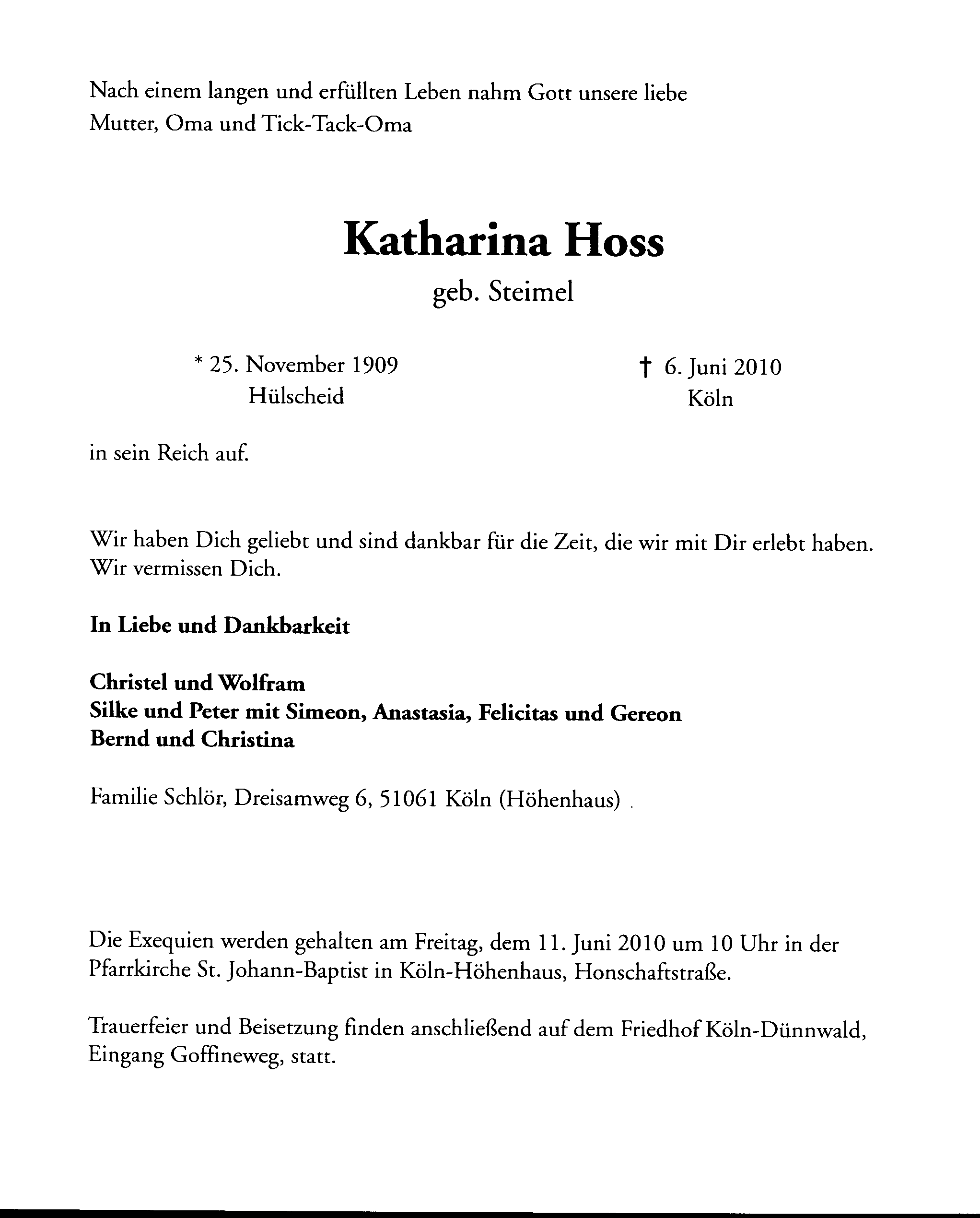 beerdigung käthe anzeige beerdigung käthe anzeige