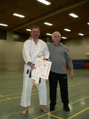 Samstag, 13.02.2010. Dan Prfung in Wattenscheid. Klaus Kirchner und Susanne Sejdi werden zum 1. Dan graduiert