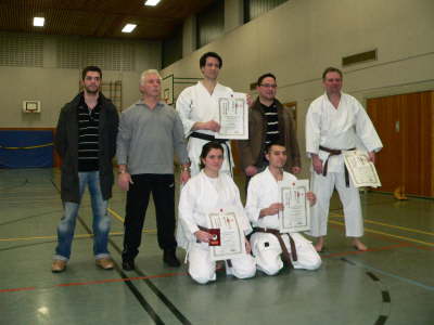 Samstag, 13.02.2010. Dan Prfung in Wattenscheid. Klaus Kirchner und Susanne Sejdi werden zum 1. Dan graduiert