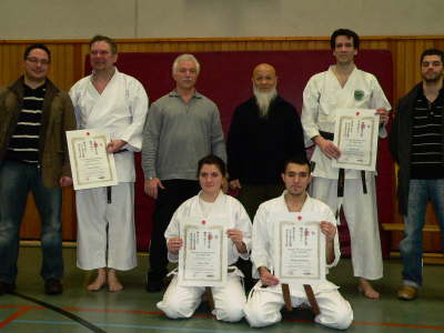 Samstag, 13.02.2010. Dan Prfung in Wattenscheid. Klaus Kirchner und Susanne Sejdi werden zum 1. Dan graduiert