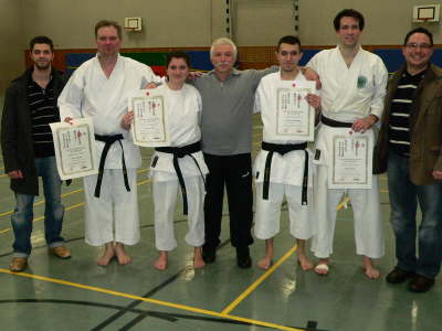 Samstag, 13.02.2010. Dan Prfung in Wattenscheid. Klaus Kirchner und Susanne Sejdi werden zum 1. Dan graduiert